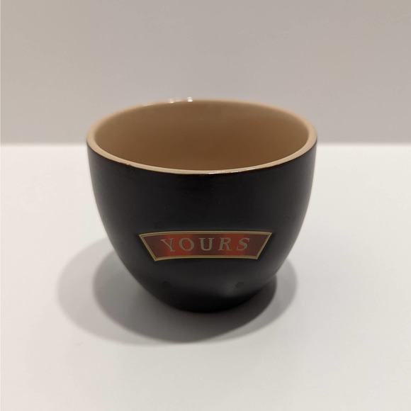 Baileys Irish Cream "Yours" and "Mine" Black Ceramic Liquor Mug Set Dessert Bowl - Picture 6 of 8